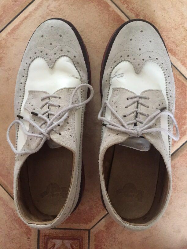 White top suede oxfords