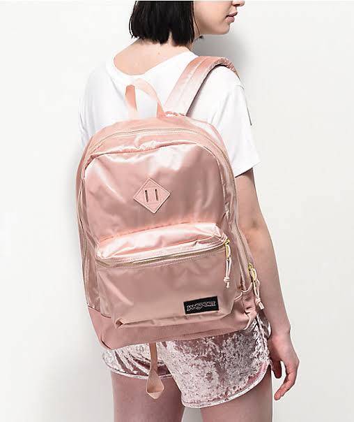 Jansport super fx rose outlet smoke & gold backpack