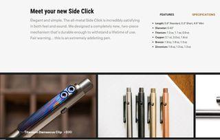 Authentic TACTILE TURN - Side Click Pen - Titanium Body with Titanium Damascus Clip