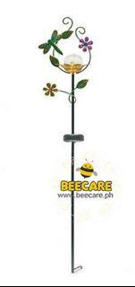 BeeCare Flowers & Dragonfly LED Solar Light Yard Stake