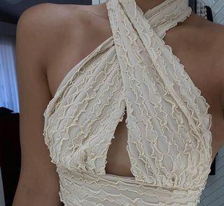Beige/ Cream Halter Top