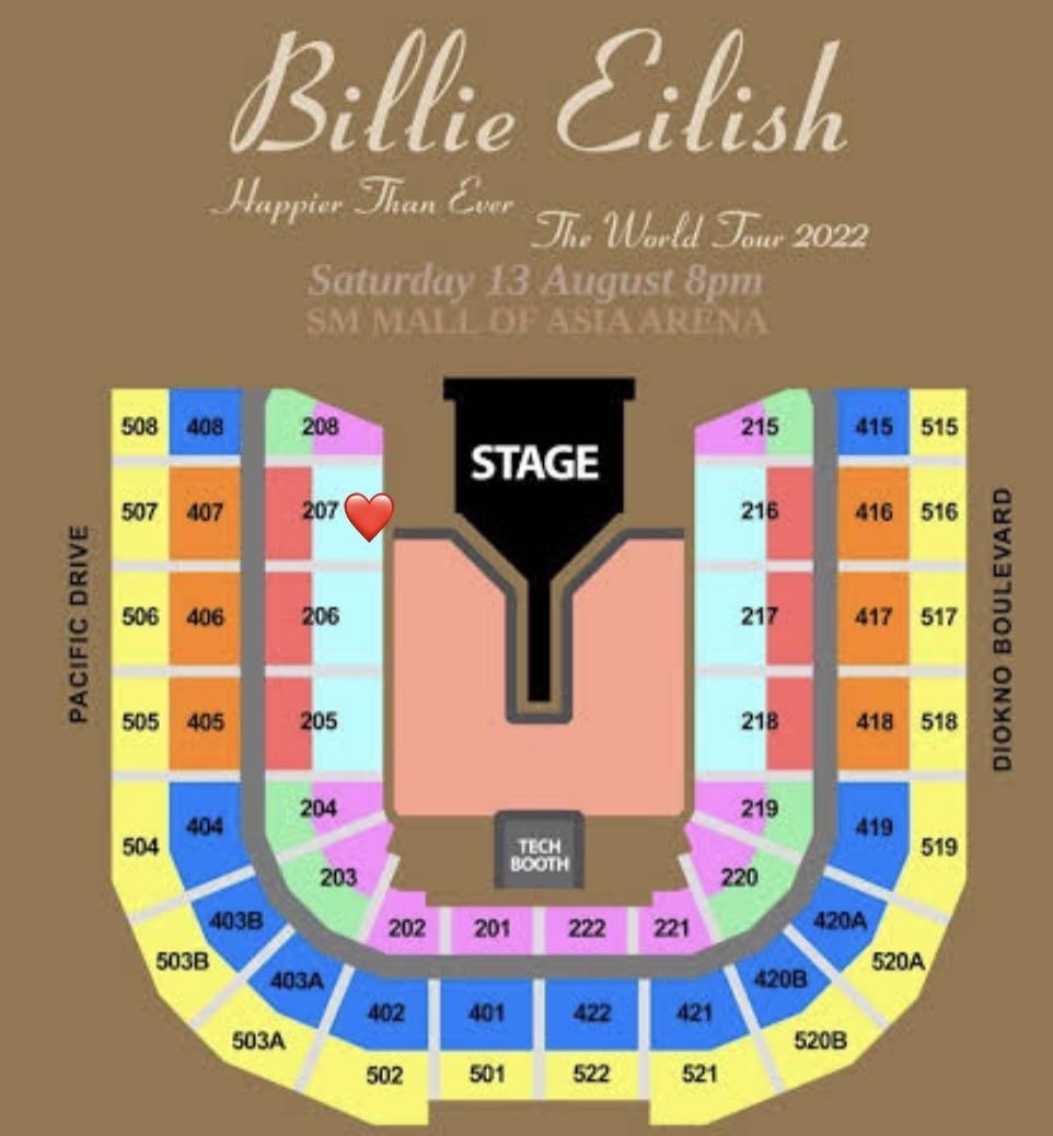 Billie Eilish Premium seats, Tickets & Vouchers, Event Tickets on Carousell
