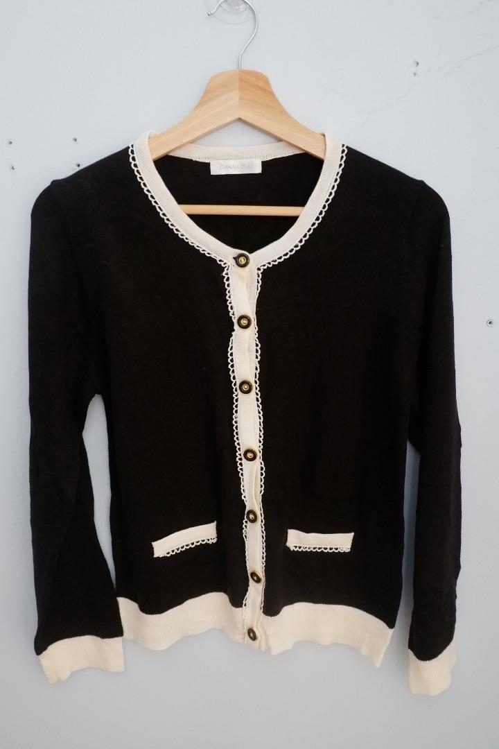 Chanel black cardigan on sale