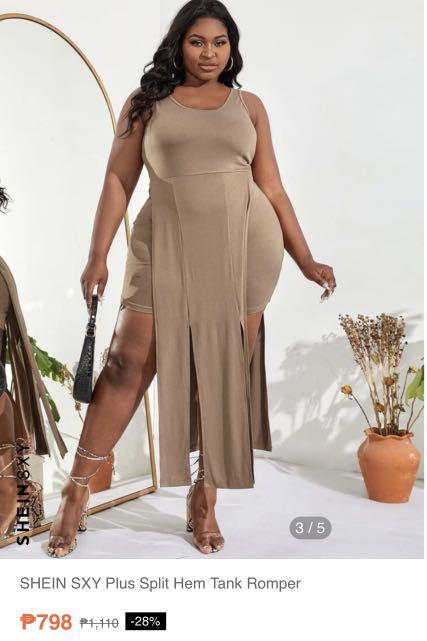 BNEW Shein Plus Size Brown Bodycon Sexy Dress, Women's Fashion, Dresses &  Sets, Dresses on Carousell