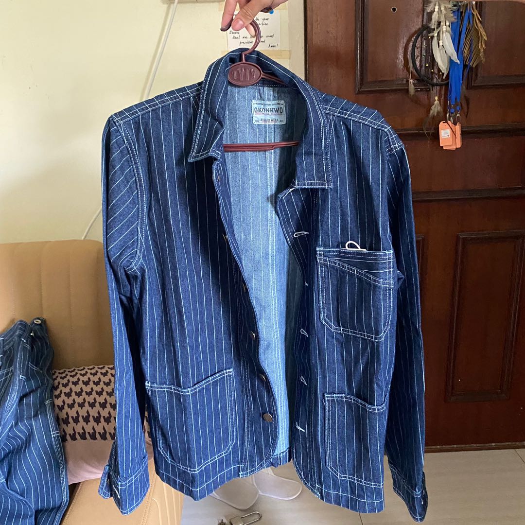 Japanese denim work deals jacket