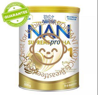 Brand New Sealed Nestle Nan SupremePro H.A. Stage 1 Milk Powder (Single Tin -800g) (Made in Switzerland - Free Courier)