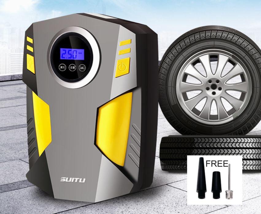 12V Car Auto Tire Inflator Air Pump Compressor with Emergency LED ...