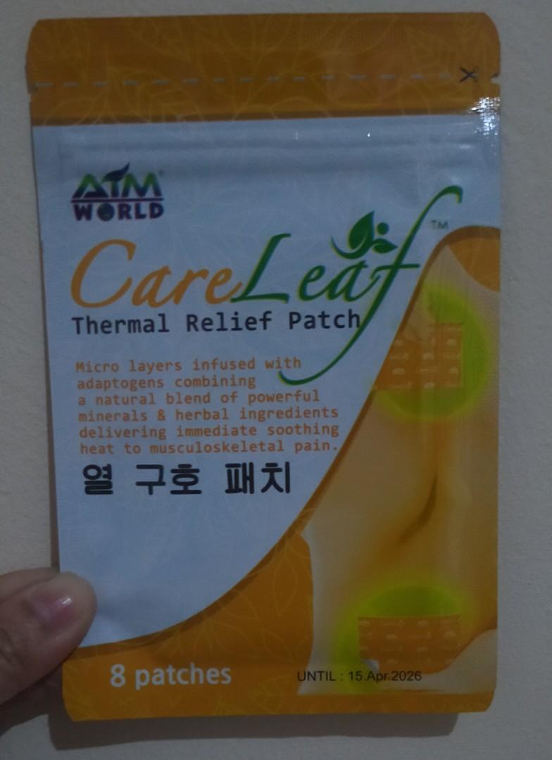 Care Leaf Thermal relief patch 5pcs, Health & Nutrition, Massage Devices on Carousell