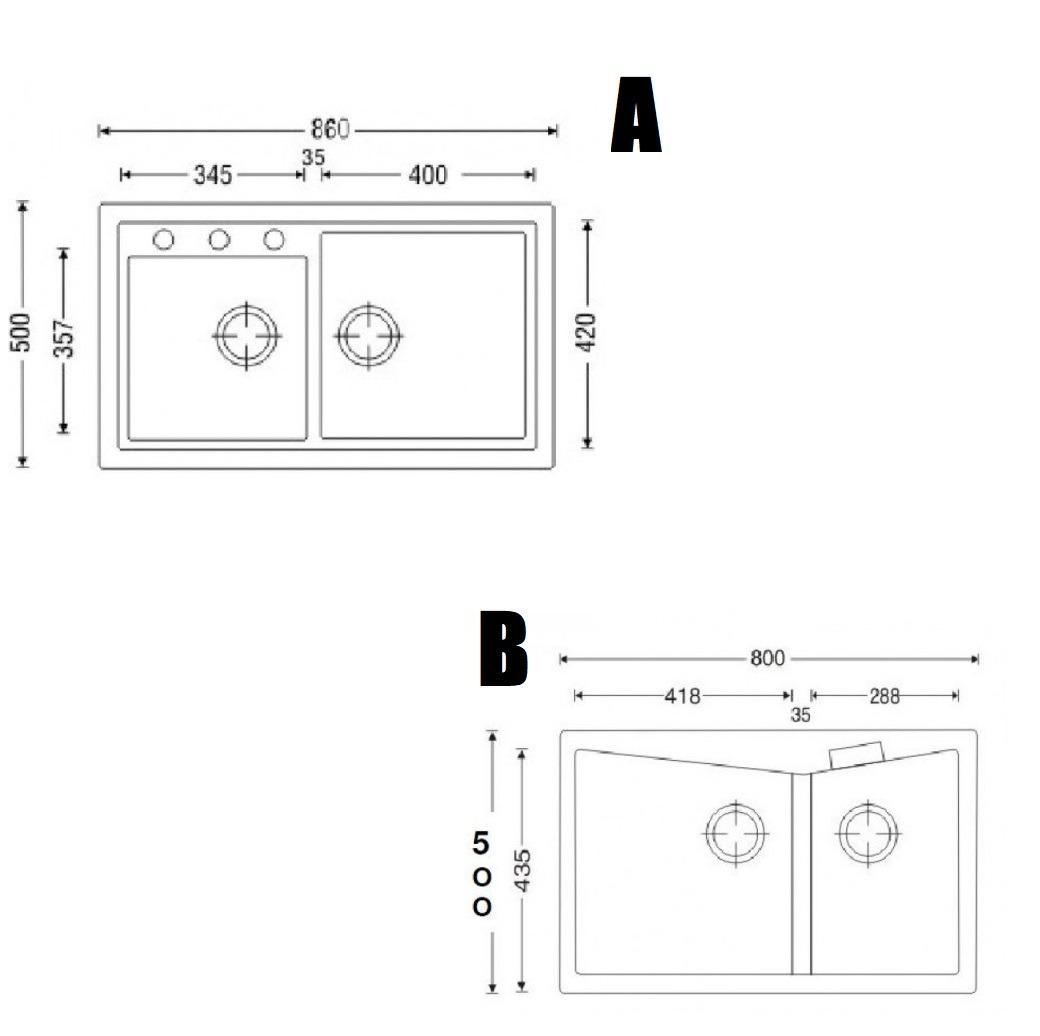 Granite Kitchen sink // hood and hob // carysil Granite sink with tap