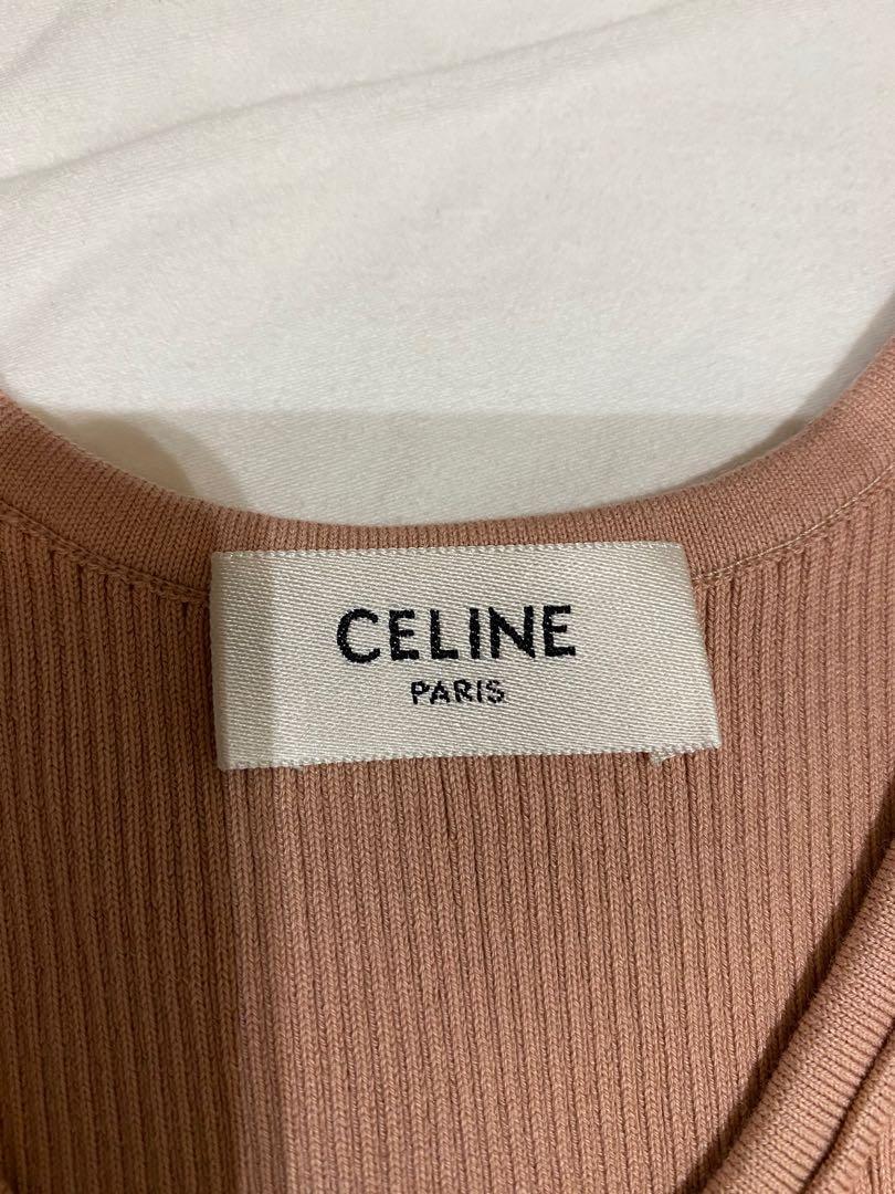 Celine Striped Scoop Neck Crop Top w/ Tags - Neutrals Tops