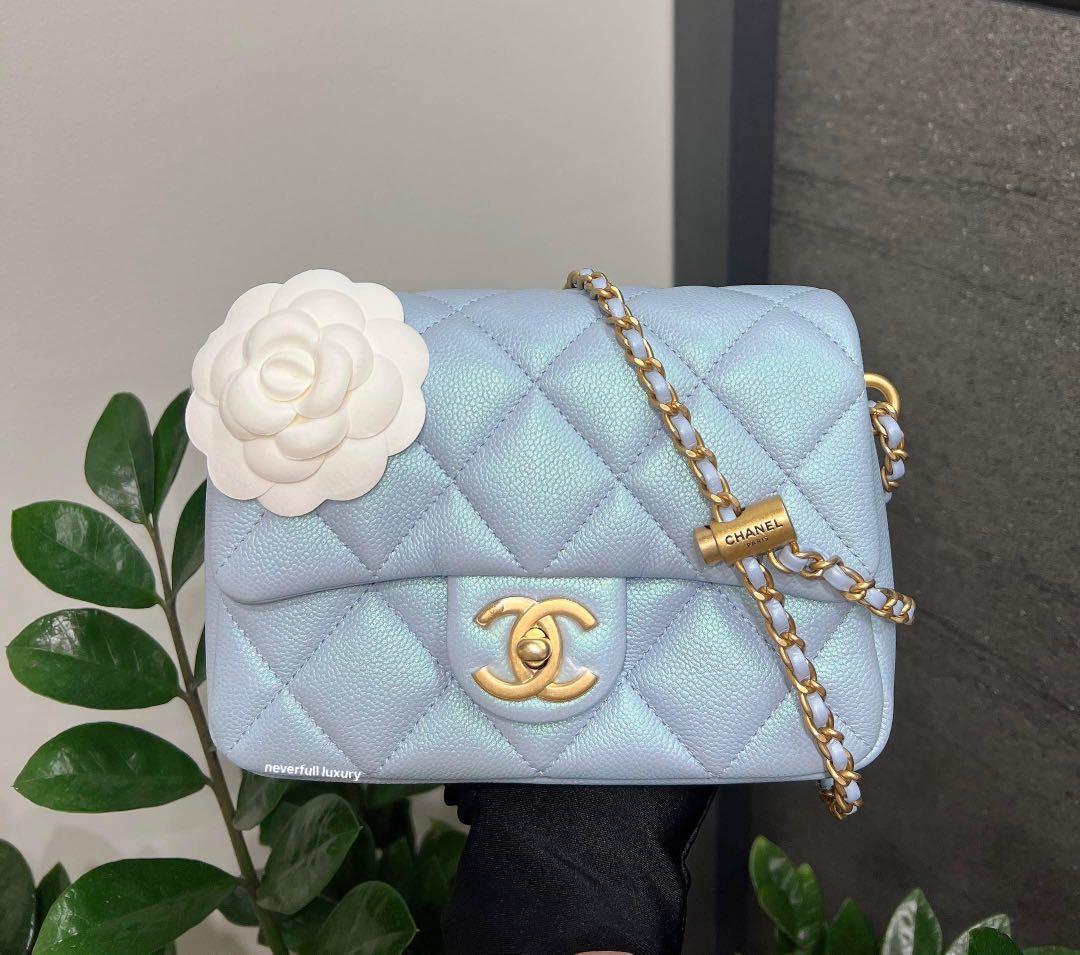 Chanel 21K My Perfect Mini Blue Iridescent Caviar Ghw, Luxury, Bags &  Wallets on Carousell