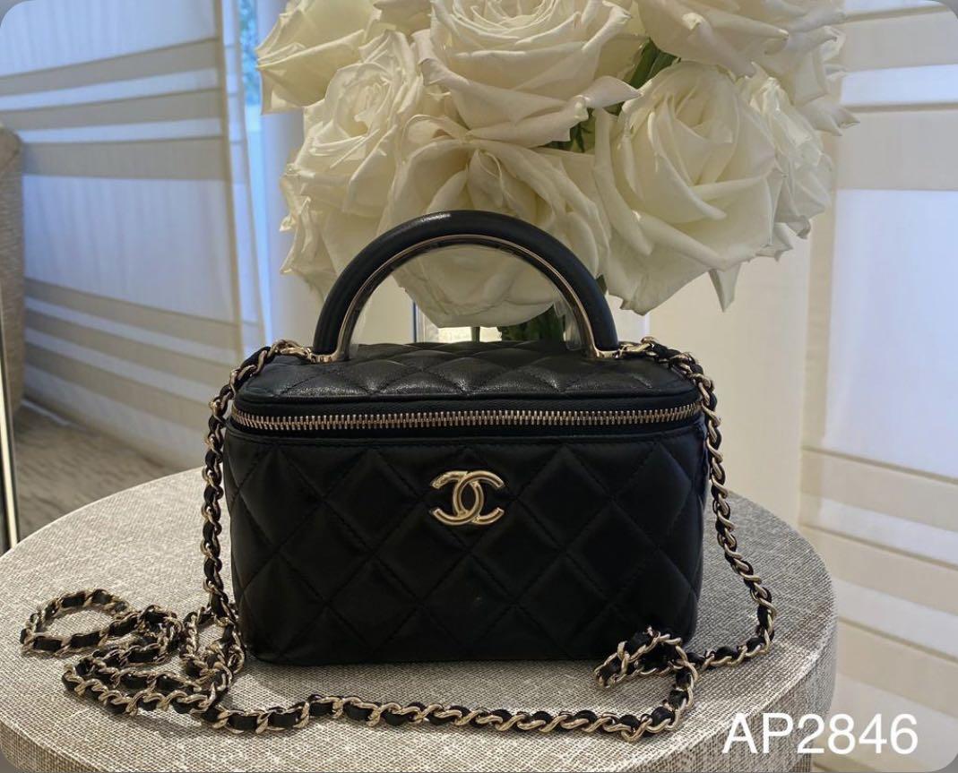 Chanel Vanity With Chain And Top Handle