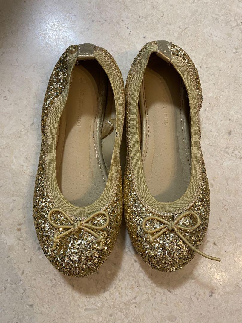 Gold girl dress clearance shoes