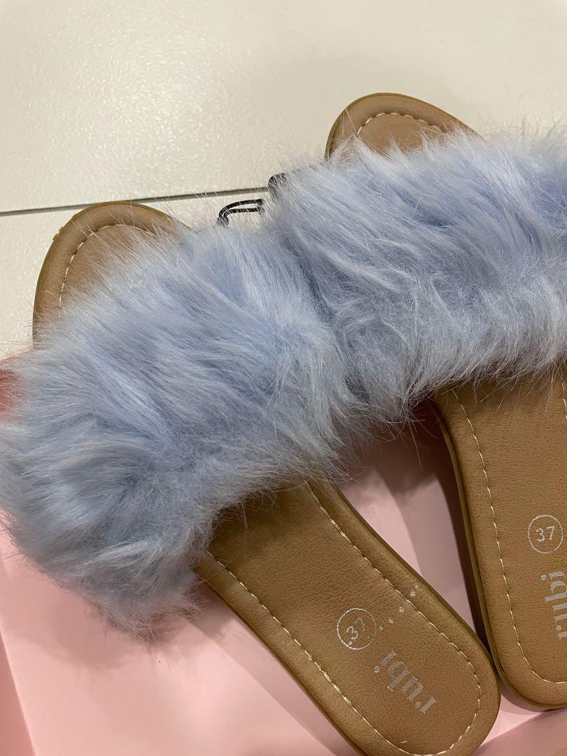 cotton on fluffy slides sandals