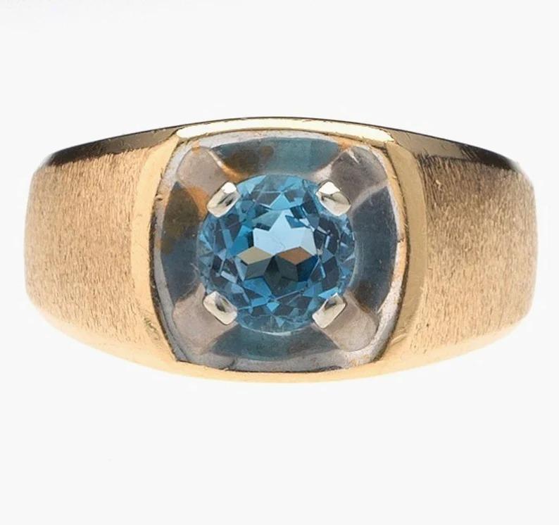 Mens gold topaz rings sale