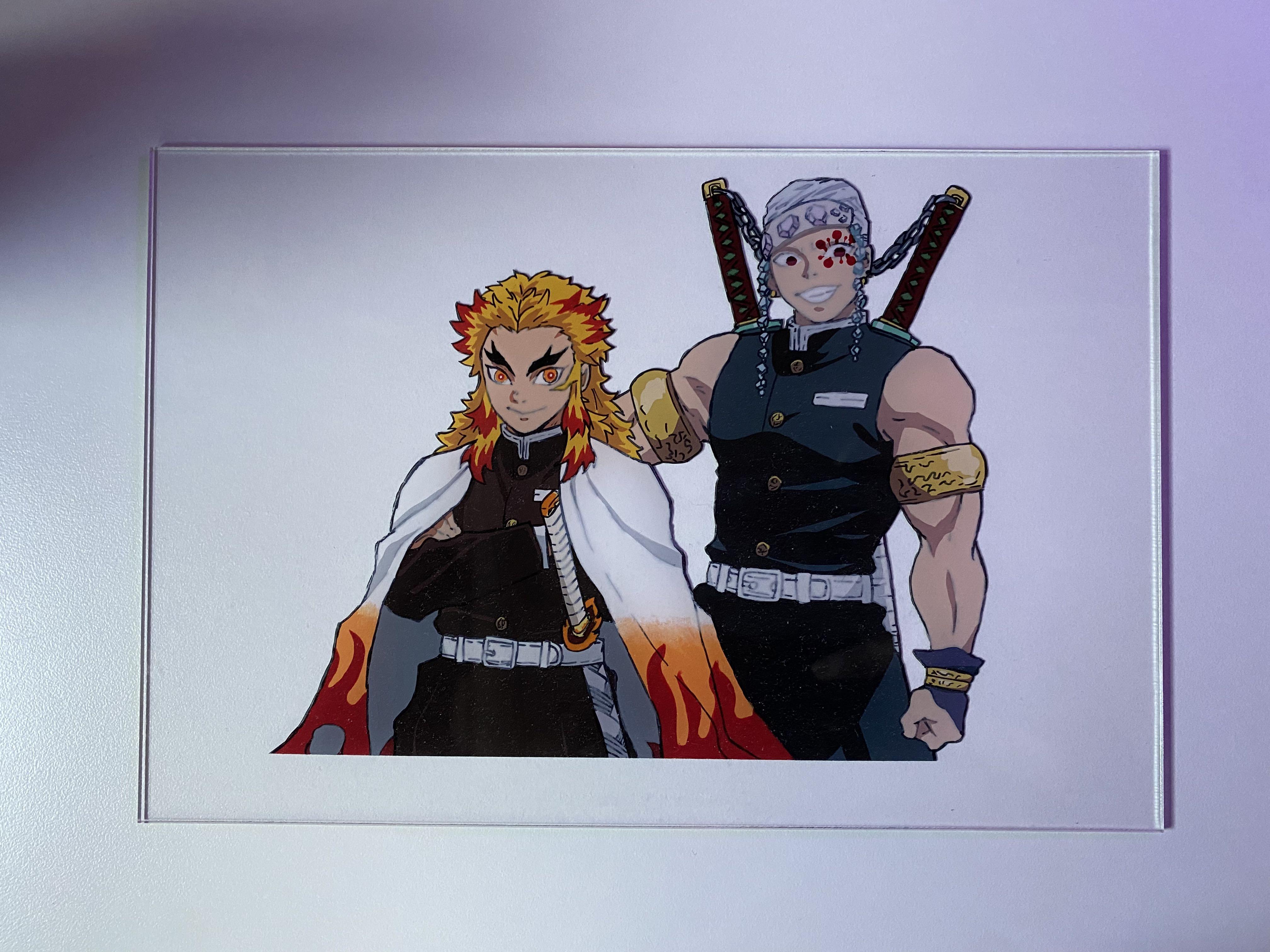 Anime Glass Painting (Rengoku & Tanjiro Demon Slayer) lagoagrio.gob.ec