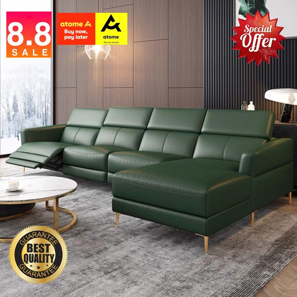 Electric Recliner Sofa 2 seater Genuine Cowhide Leather Electric