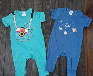 FIFFY Romper Onesie Jumper Bodysuit 3-6m Combo 2pcs