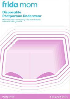 Frida Mom Disposable Postpartum Underwear (Without pad), Boyshort Cut, Petite (8 count)