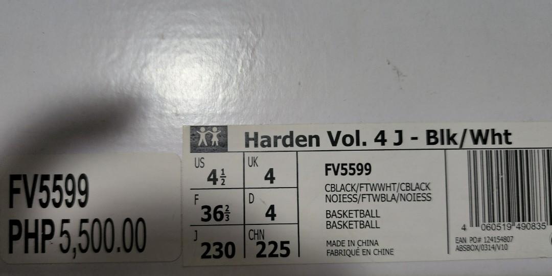 Harden Vol. 4J size 4.5Y US Men s Fashion Footwear Sneakers on