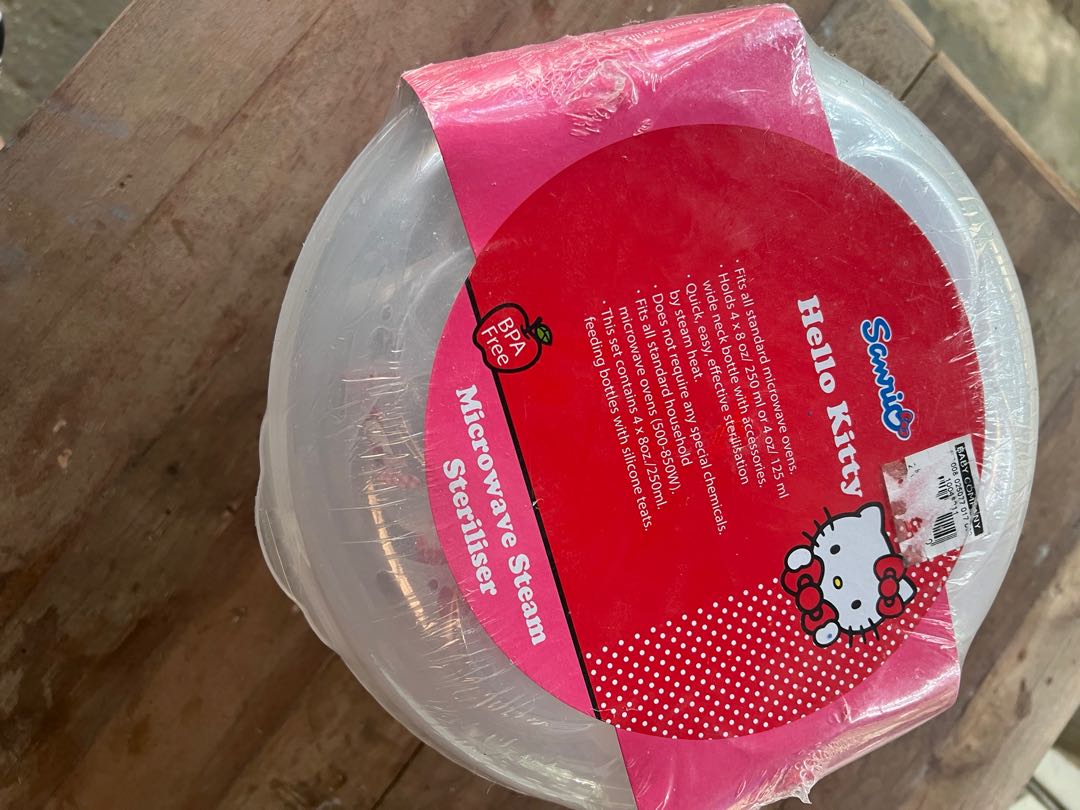 Hello Kitty Baby Bottle Microwave Sterilizer, Babies & Kids, Nursing