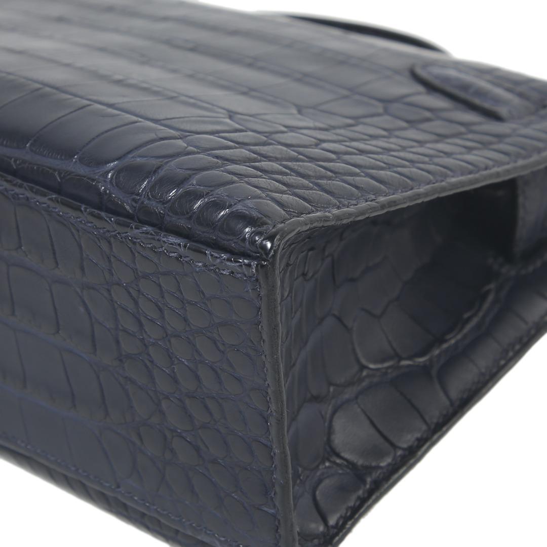 Hermès Kelly Pochette Clutch Blue Indigo Matte Crocodile Alligator PHW from  100% authentic materials!