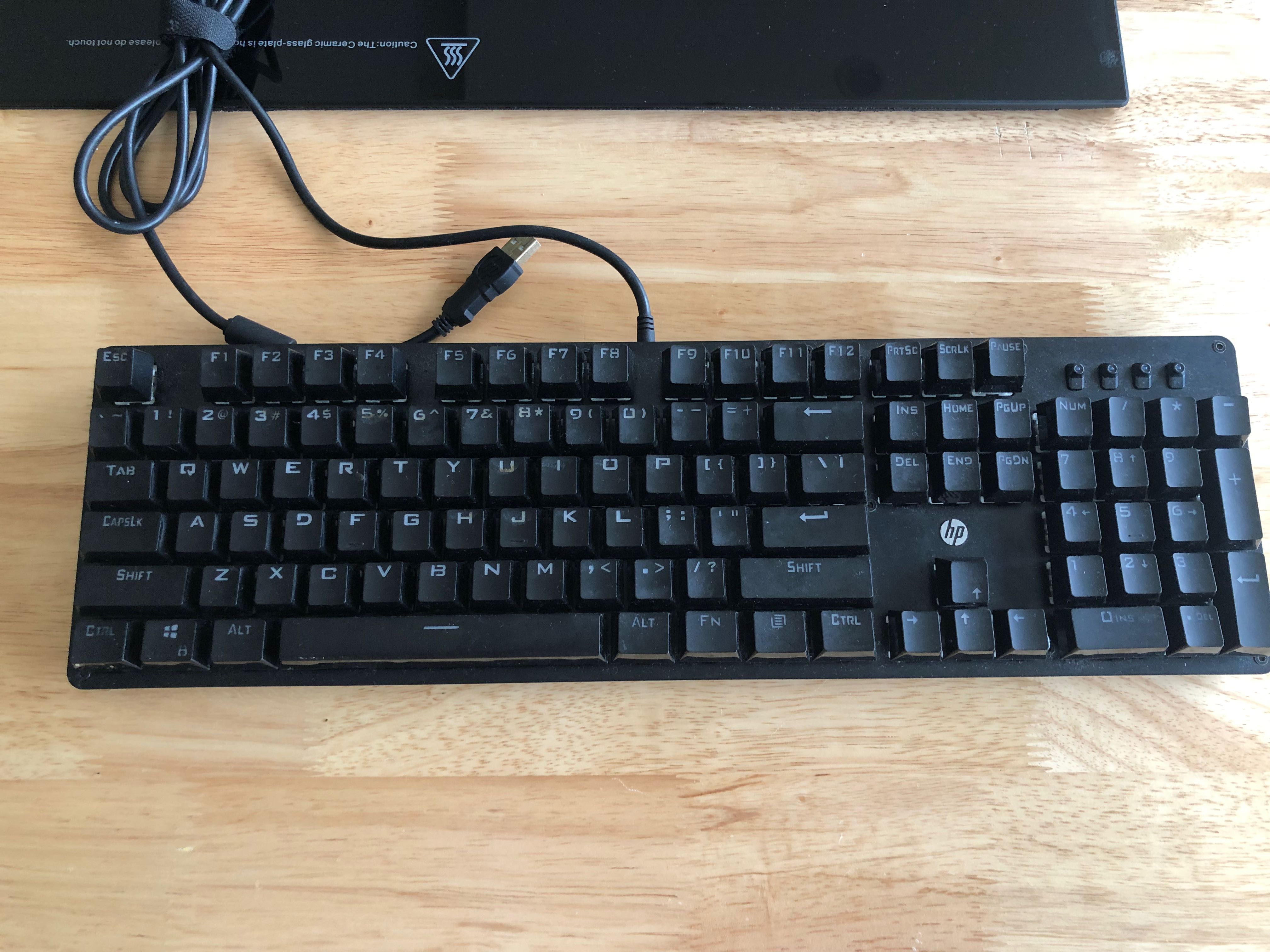 HP GK100 mechanical keyboard and Logitech g103 gaming mouse, Computers