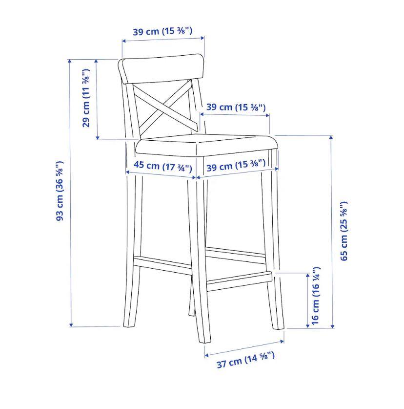 IKEA Bar Stool with cushion, Furniture & Home Living, Furniture, Chairs