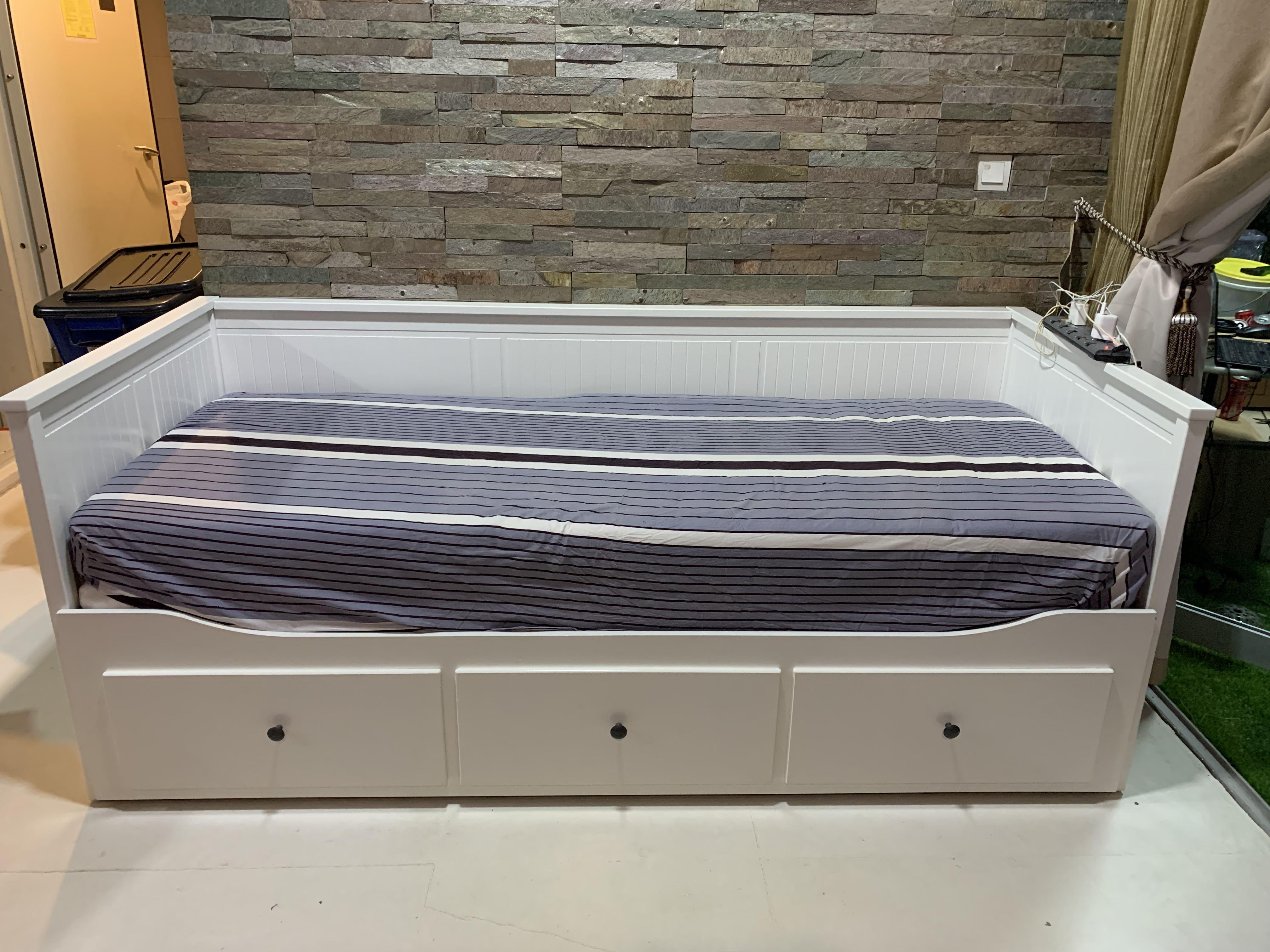 IKEA HEMNES DayBED Frame with 3 drawers , Furniture & Home Living