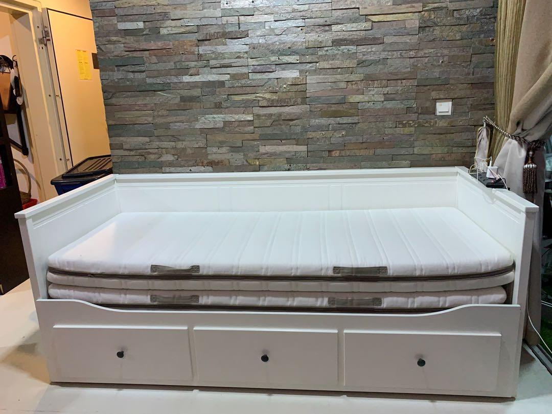 IKEA HEMNES DayBED Frame with 3 drawers , Furniture & Home Living
