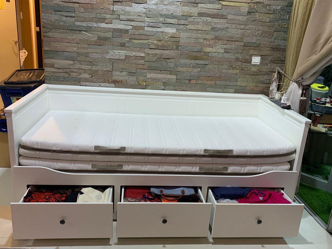 IKEA HEMNES DayBED Frame with 3 drawers , Furniture & Home Living
