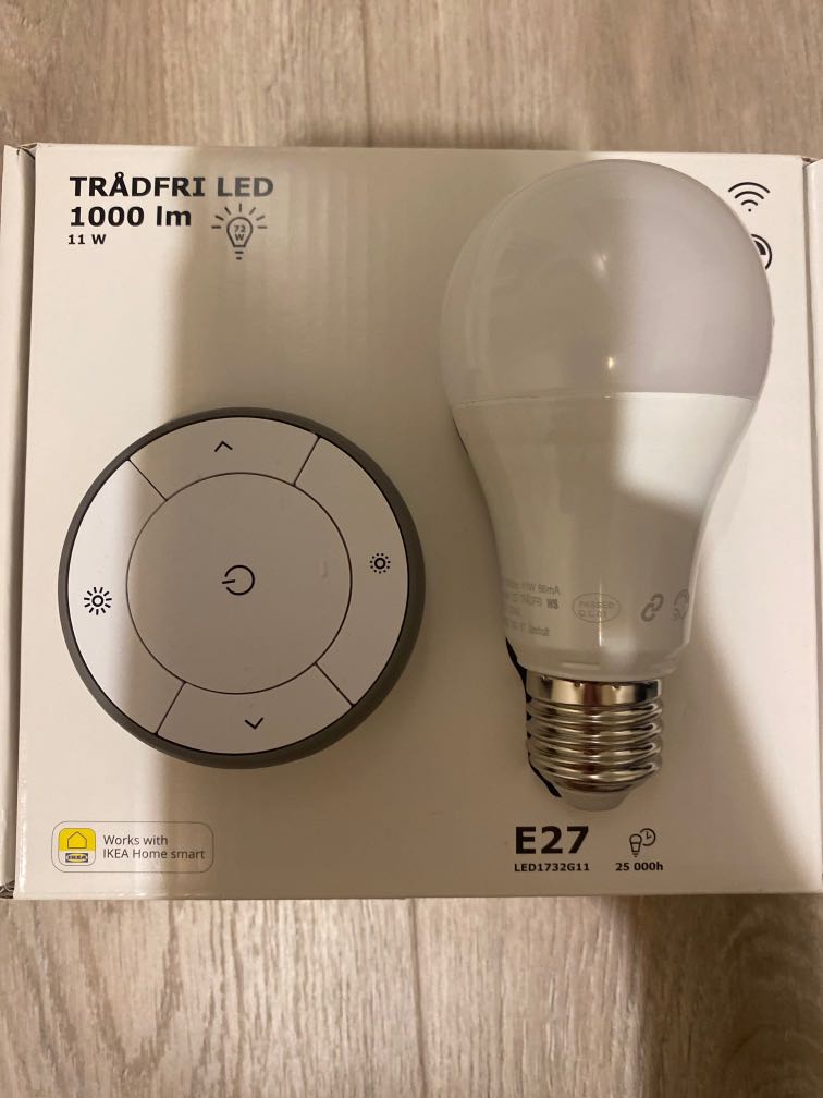 IKEA light bulb with remote, 傢俬＆家居, 燈飾及風扇, 燈飾 Carousell