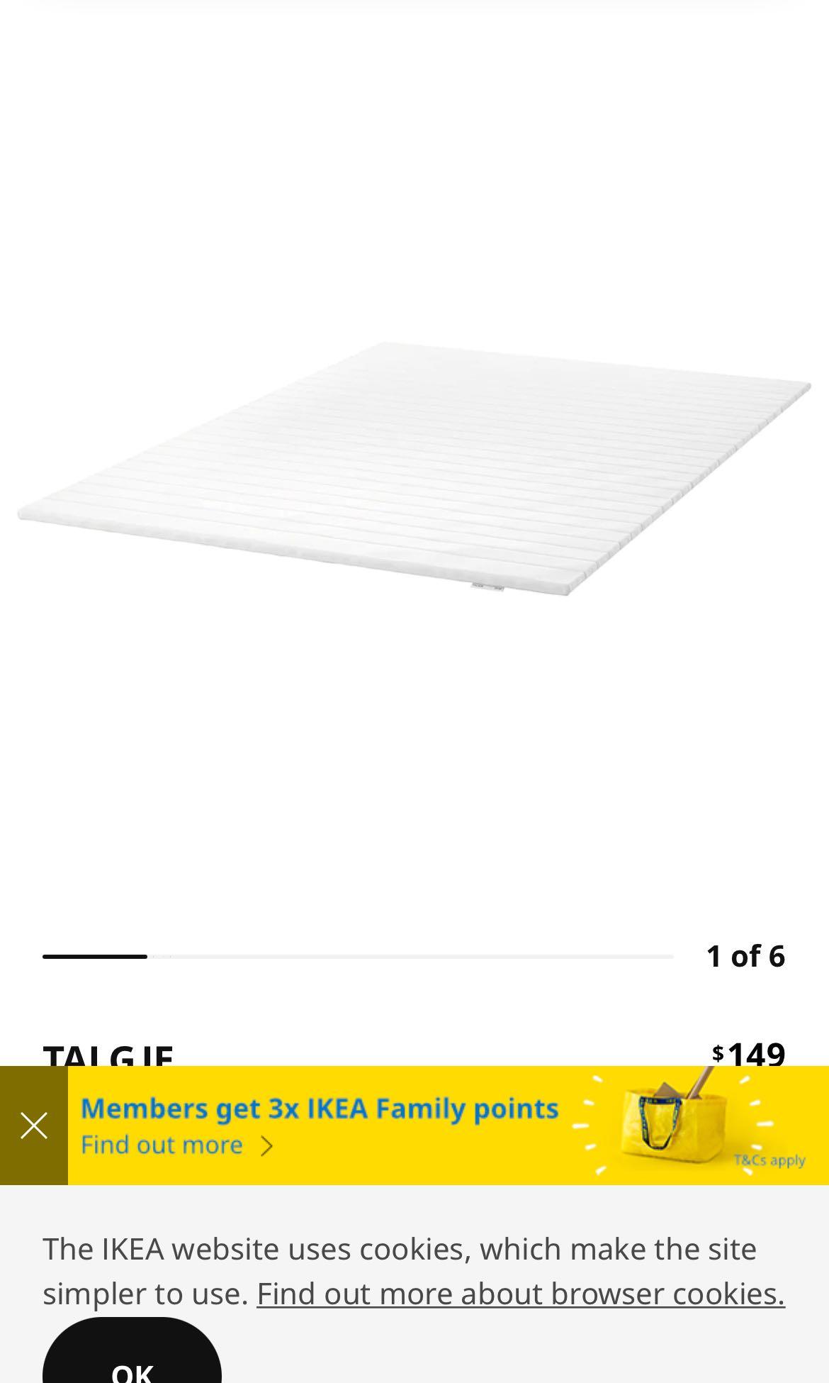 IKEA Talgje Mattress topper, Furniture & Home Living, Furniture, Bed