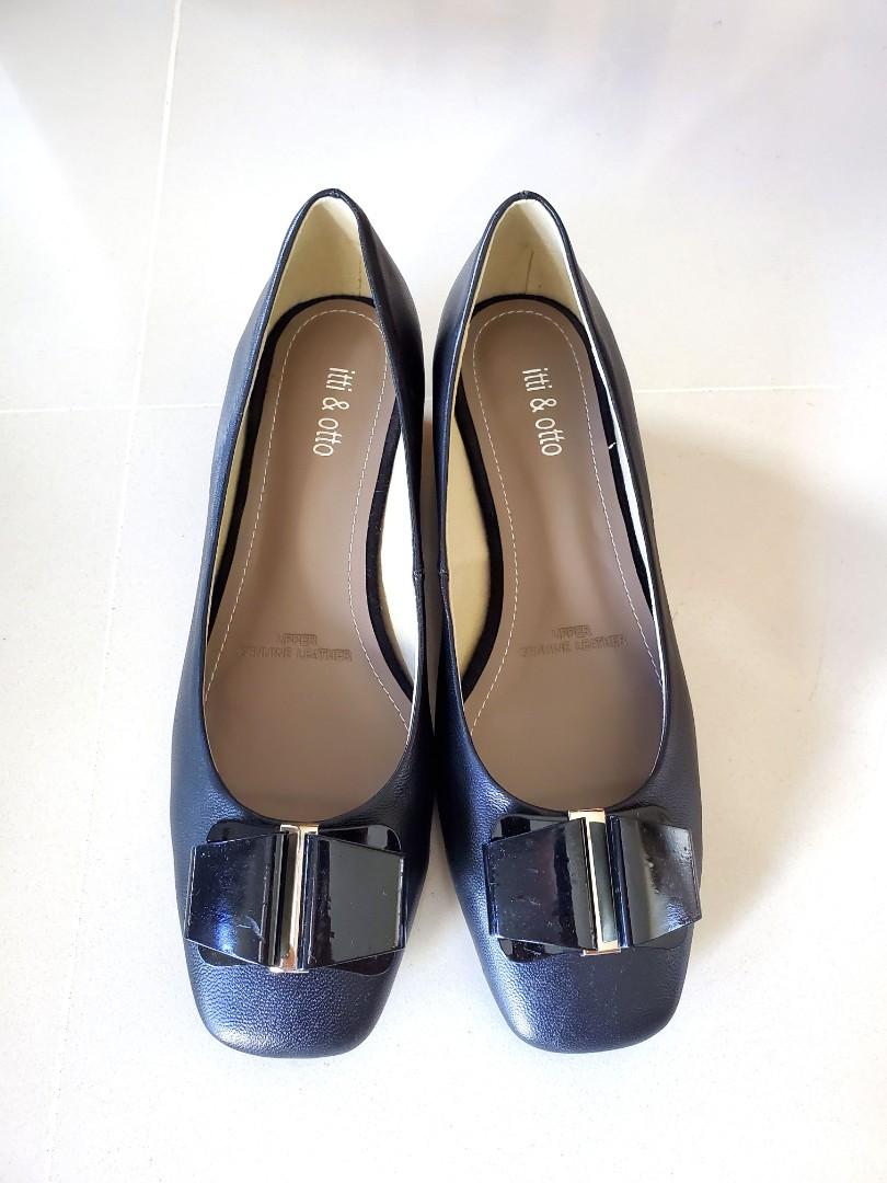 Itti & Otto Genuine Leather Black Court Shoes Officewear, Women's ...