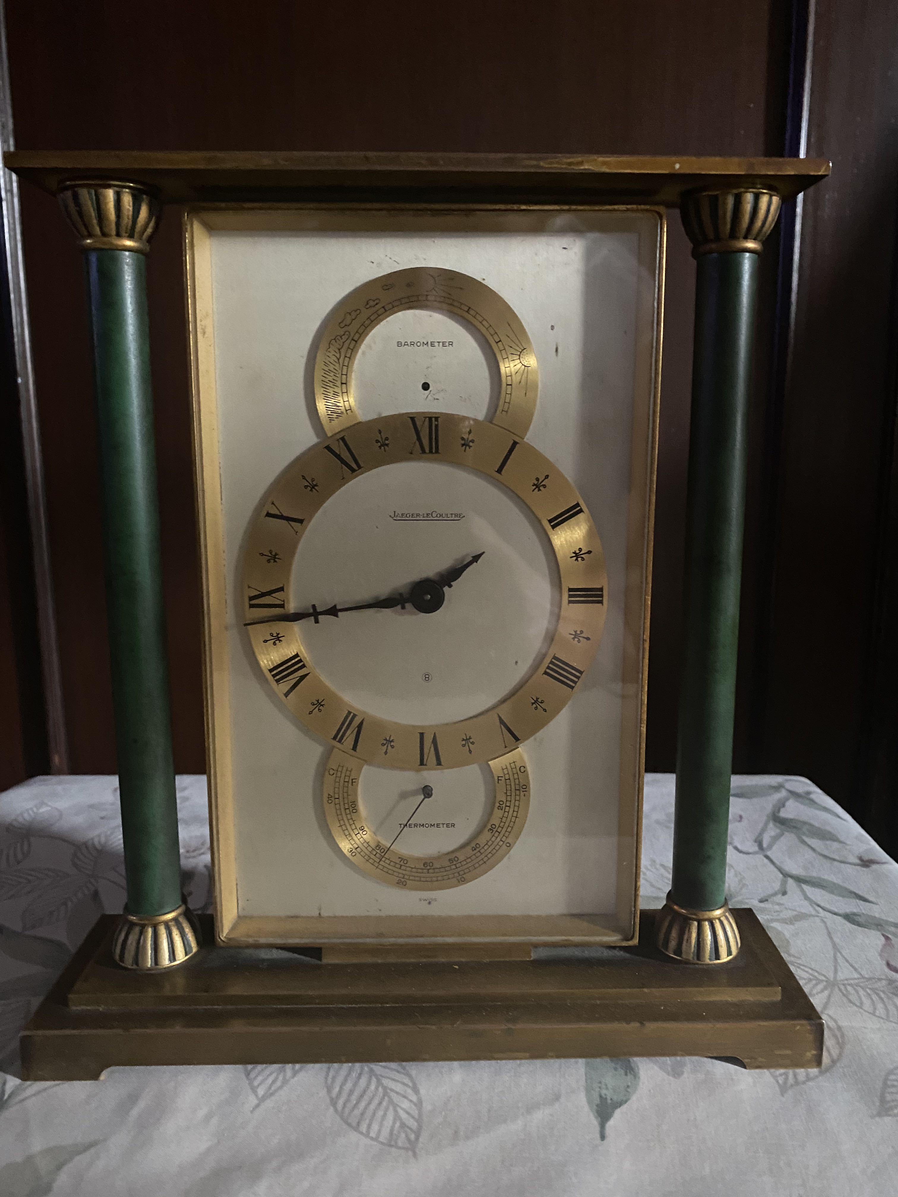 Jaeger LeCoultre Antique Clock, Table Clock, Desk Clock, Luxury Clock