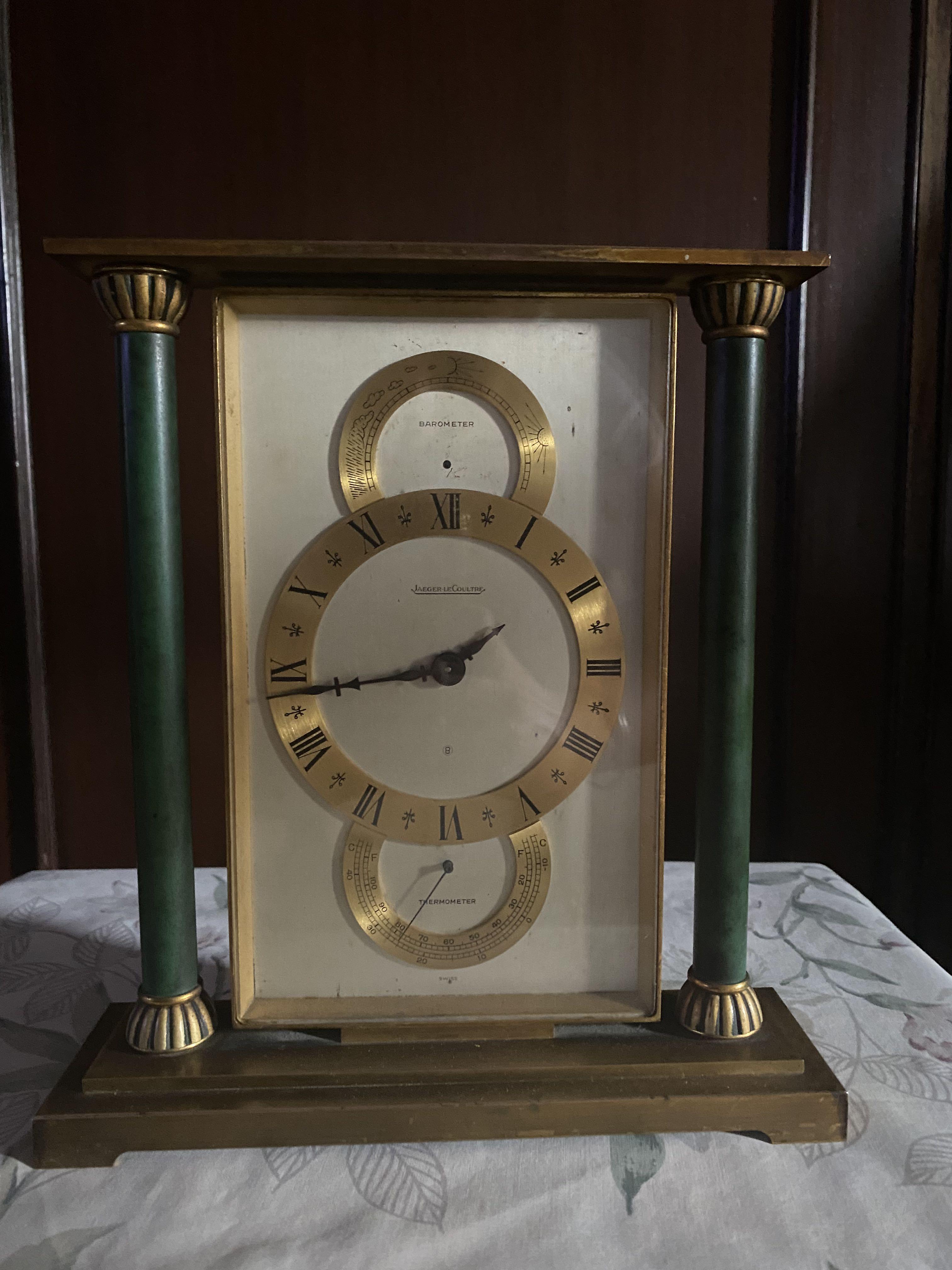 Jaeger LeCoultre Antique Clock, Table Clock, Desk Clock, Luxury Clock