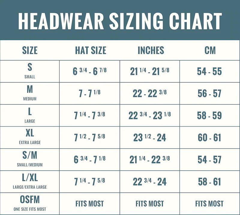 Kangol hat top size chart