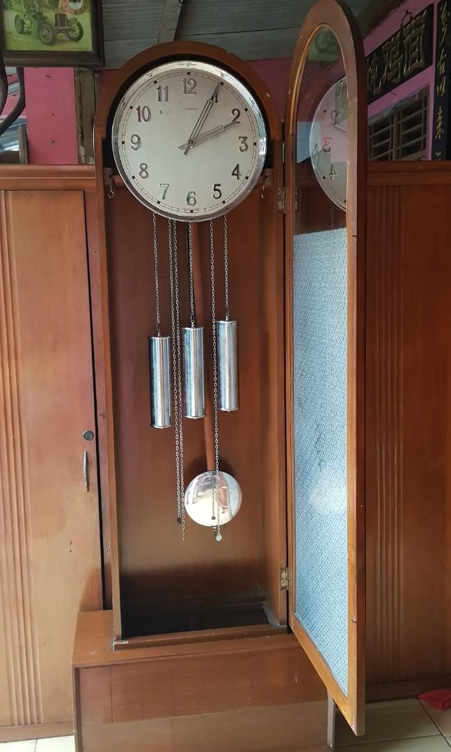 kienzle grandfather clock 50s original, Antik, Jam & Perhiasan di Carousell
