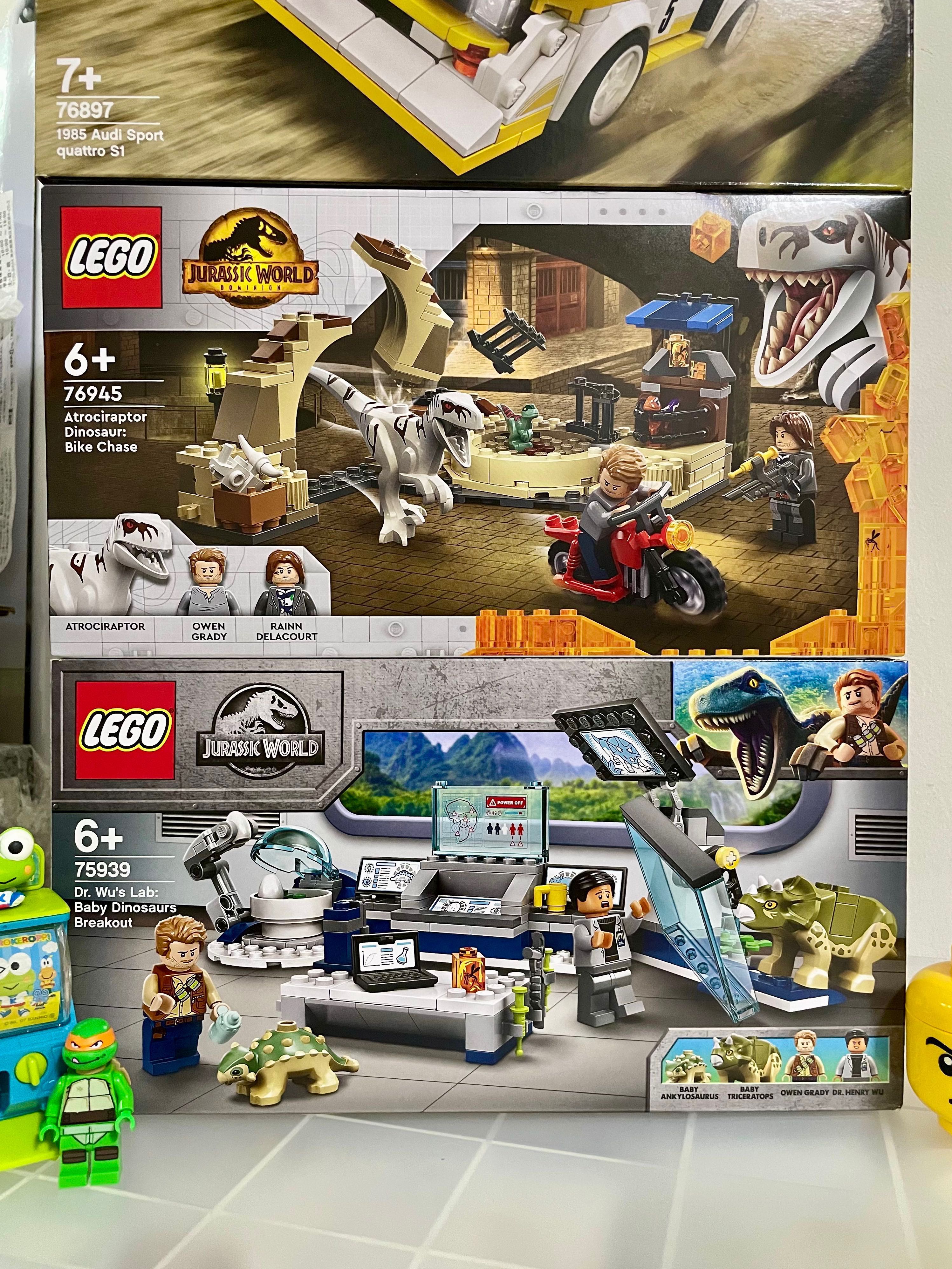 Lego Jurassic World 75939 Dr Wu Lab, 76945 Dinosaur Bike Chase 76943 ...