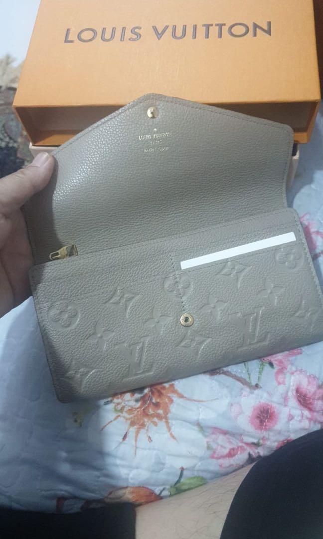 Louis Vuitton Tourterelle Monogram Empreinte Sarah Wallet – The Closet