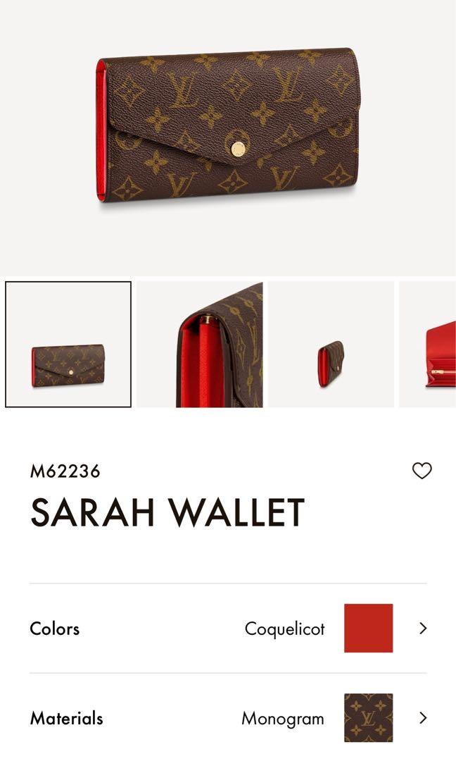 Louis Vuitton - Sarah Wallet - Monogram - Coquelicot - Women - Luxury