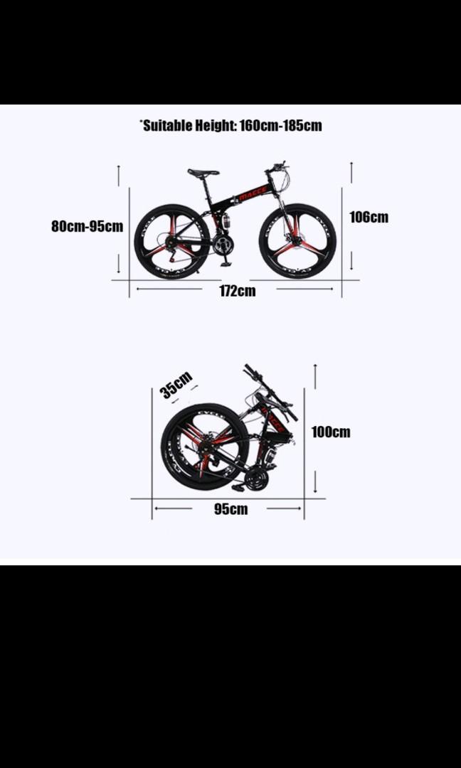 Macce folding bike black color 26 inches, Motorbikes on Carousell