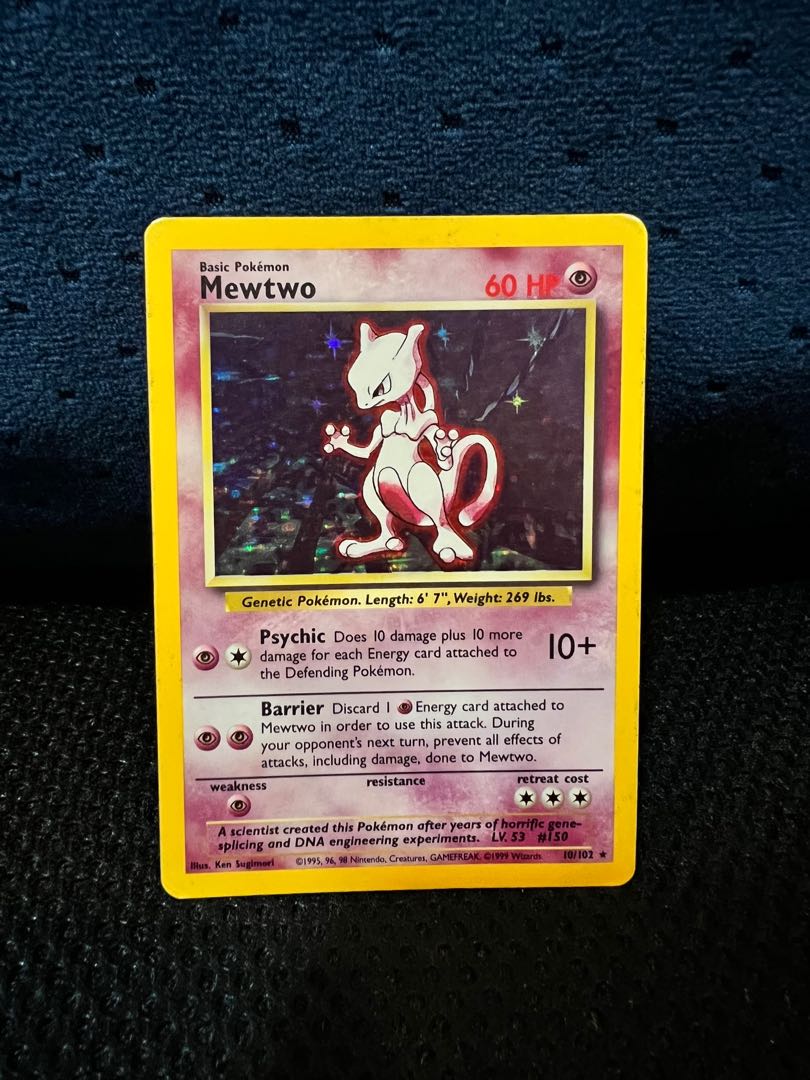 Mewtwo Holo Base Set 10102 Vintage Pokemon Card Hobbies And Toys Toys And Games On Carousell 
