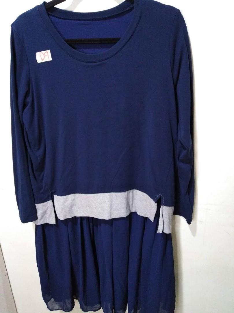 Long sleeve Casual Dress (Category: Dresses) located in Manila. Submitted by joeeeaan (Listing ID 1175637601, Image 1). Description: *Cotton ung pang taas ,then citro ang skirt *Fit to Large up to 2XL *Kasya sa 3XL pero fit na ung braso * Puedeng pang office at pang party #NavyBlue #Dress #CottonLongSleeve #CasualDress #PlusSize.