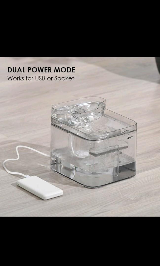 NPet 3L Transparent Water Drinking Fountain with Carbon Filter, Pet