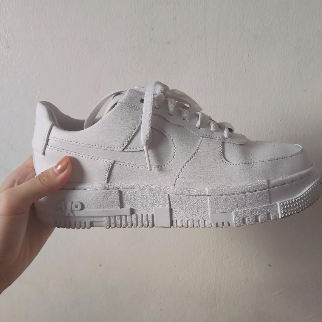 nike pixel triple white