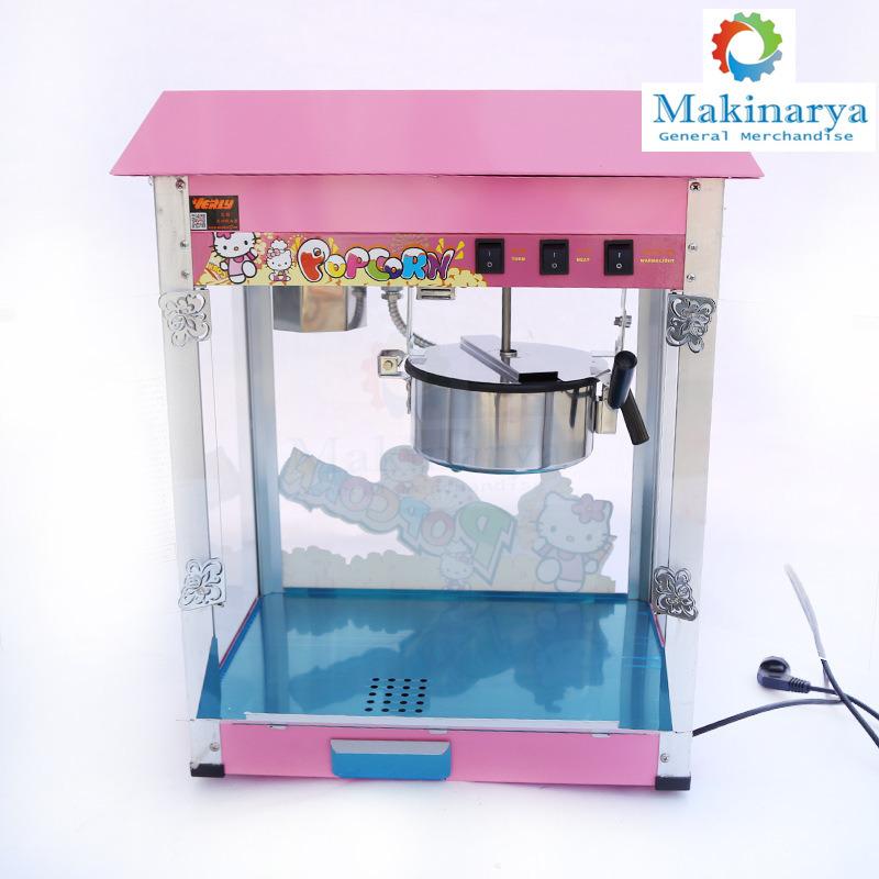 Popcorn Machine for Commercial (Category: Other Kitchen Appliances) located in Manila. Submitted by makinaryageneral.merchandise (Listing ID 1175558315, Image 2). Description: 1. High Quality paint 2. High Strength tempered glass 3. Heat prevention lamp 4. Stainless inner pot 5. Non-stick coating 6. Flower shape door hinges 7. Anti-corrosion Voltage: 220v l 50hz Power: 1.3kw Bowl capacity: 6ounce Inner pot size: 19x6cm .