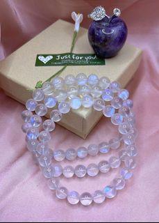 Premium Grade Moonstone 蓝月光 (blue sheen) Bracelet
