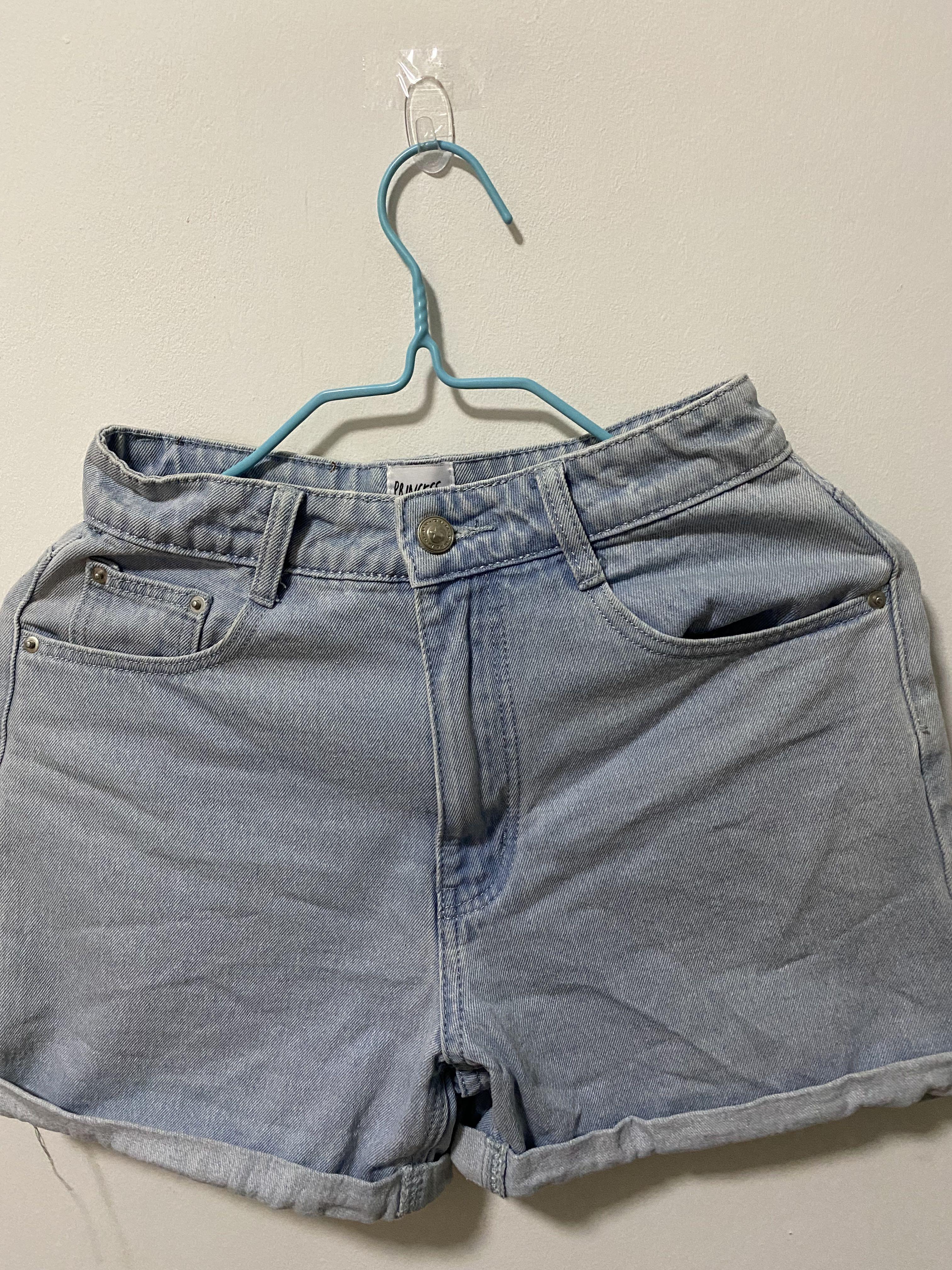 Princess polly swalla denim shorts light blue, Women's Fashion