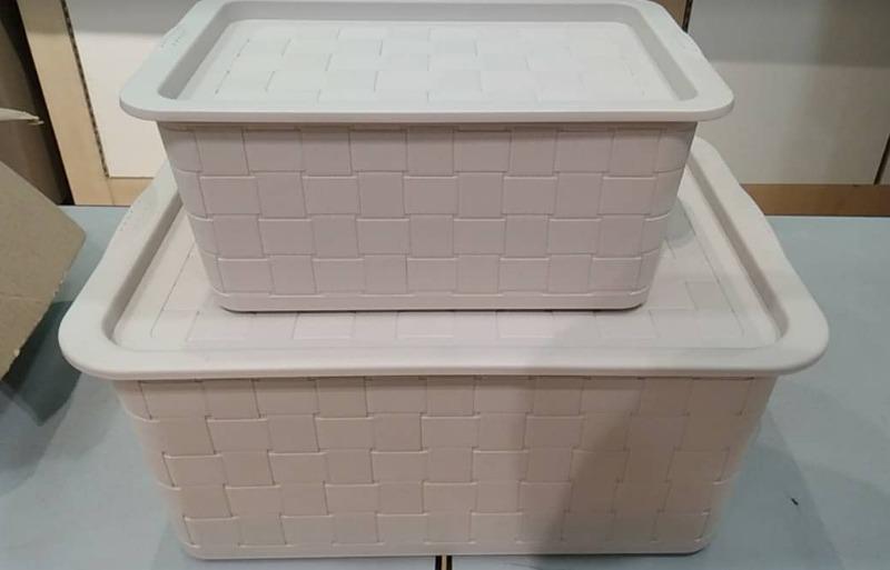 RATTAN STORAGE BOXES WHITE - MEGABOX (Category: Storage Boxes & Baskets) located in Quezon City. Submitted by uno_store (Listing ID 1175482567, Image 2). Description: Large Rattan Storage box - Off White MEGABOX 1 pc Large rattan white Megabox + 1 pc small megabox rattan white SOLD SOLD bound to valenzuela Thank you po maam Aurachelle! till your next order po maam! small Size in Inches: Length: 11.6 in x Width 7.6 in x Height 5.1inches Since in c
